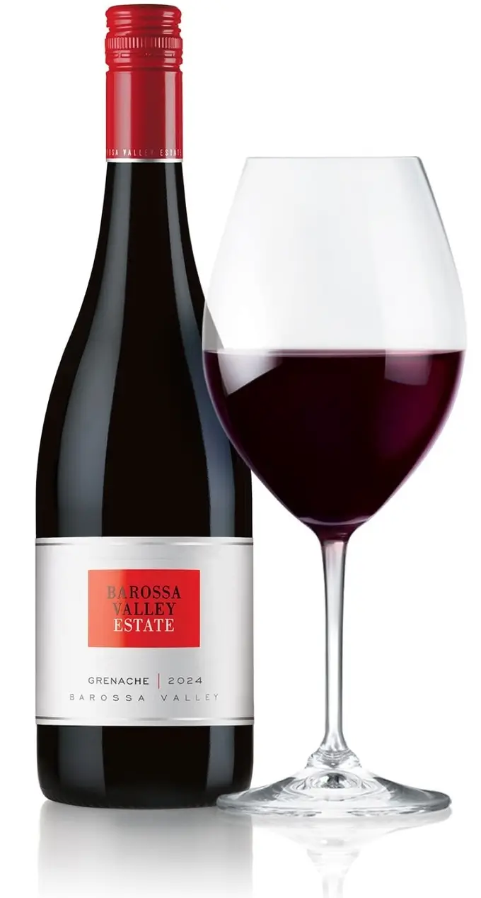 BE Grenache 2024 Bottle w Glass Pack Shot